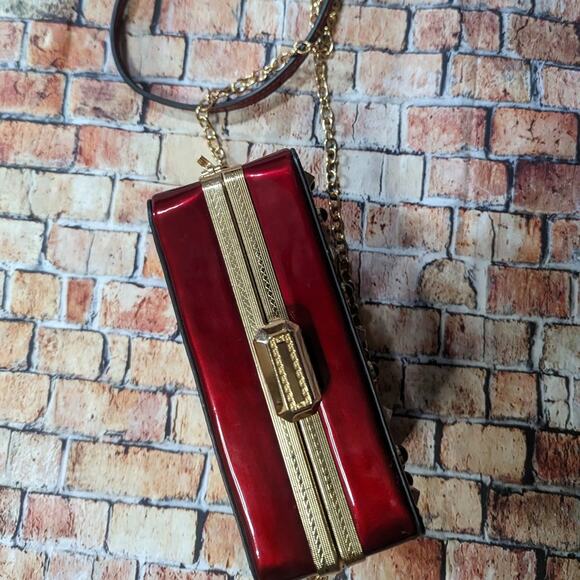 Red Goth Clutch Rhinestone Purse - Picture 4 of 5